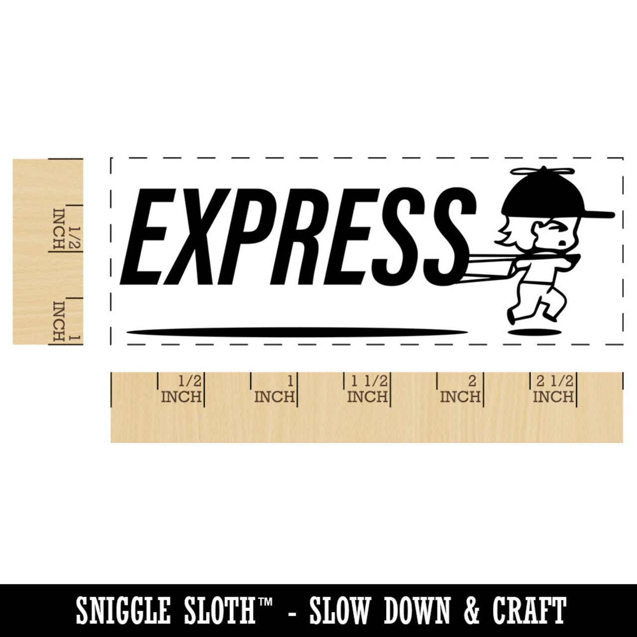 Express Mail Service Expedited Running Person Self-Inking Rubber Stamp Ink Stamper for Business Office